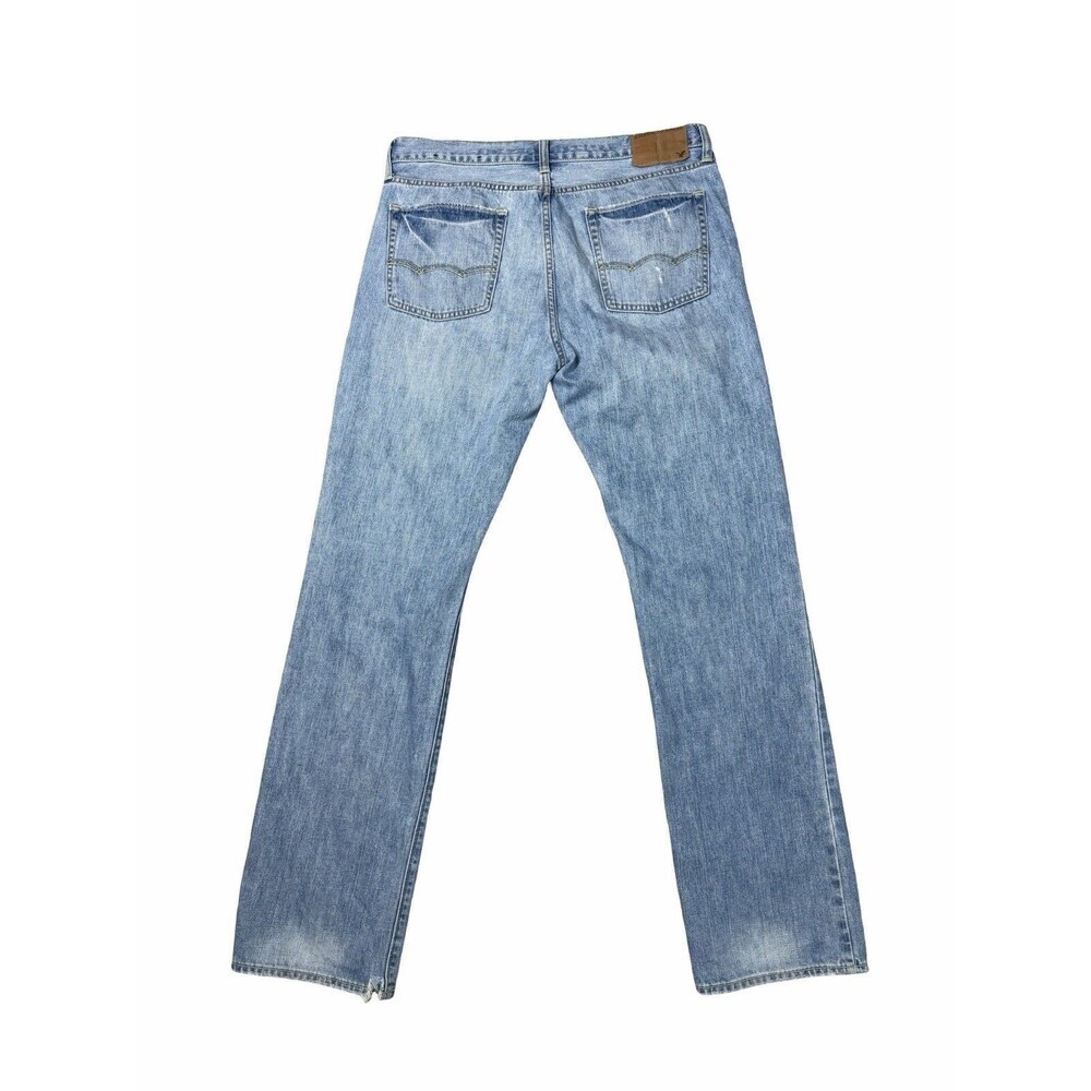 American Eagle Jeans Men's 33x34 (35x34) Original Straight Light Wash Y2K 2011 - Picture 2 of 13
